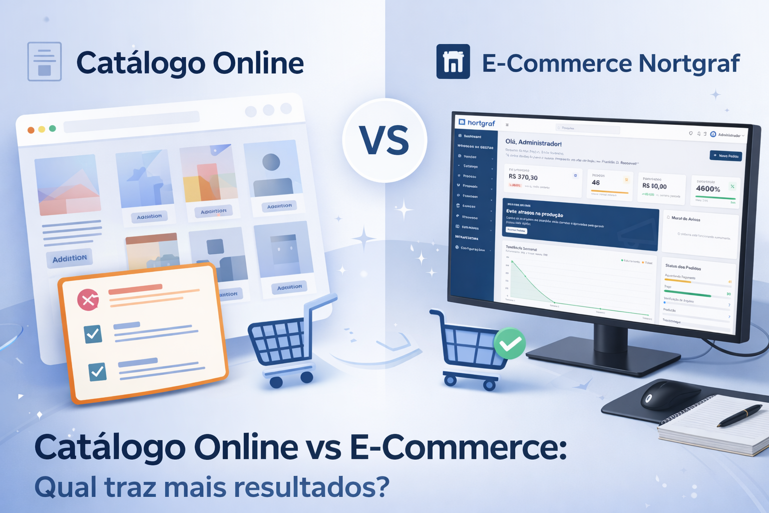 Catálogo Online vs. E-commerce Gráfico Full